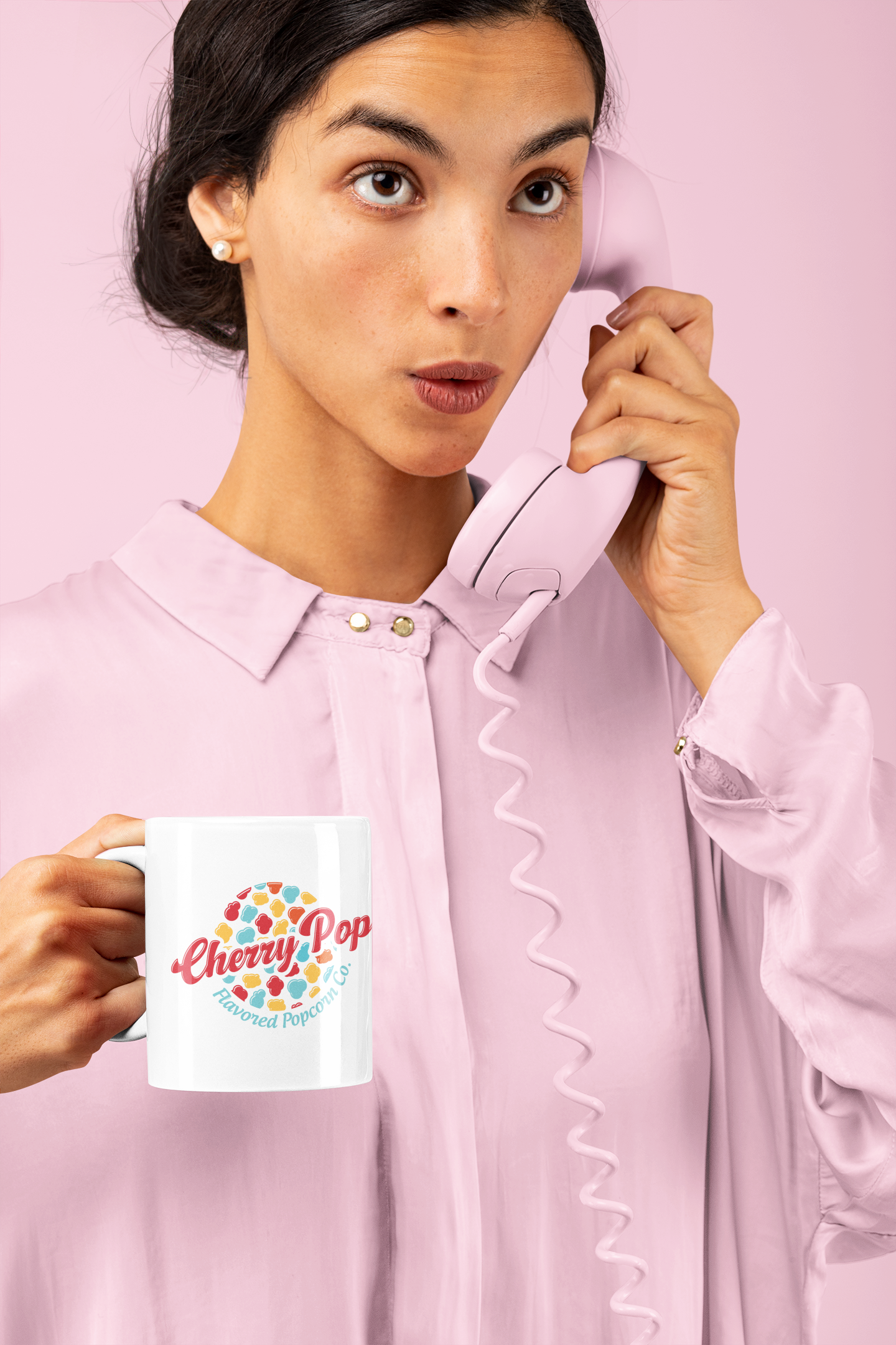 Cherry Pop Flavored Popcorn Co. Mug, (11oz, 15oz)