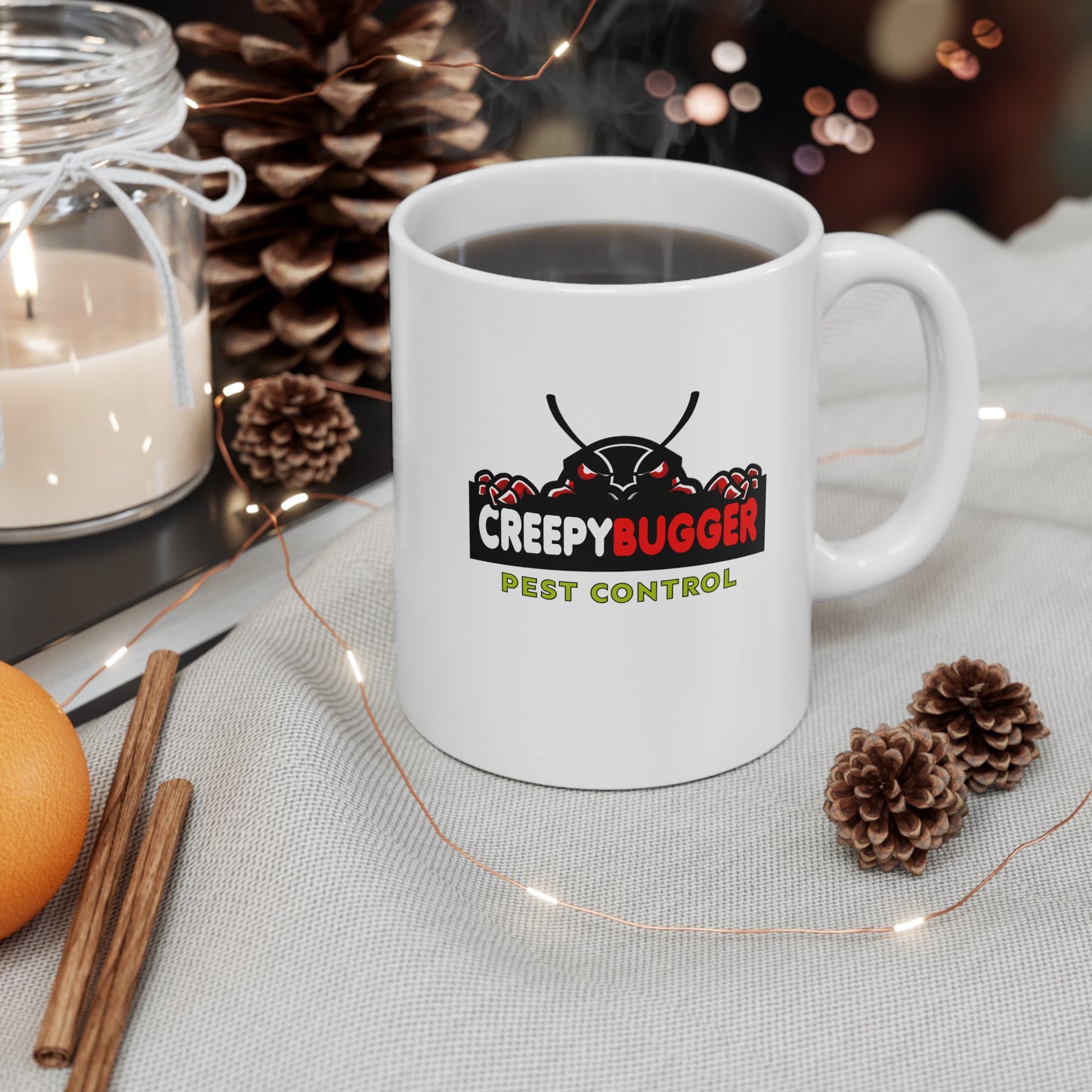 Creepy Bugger Pest Control Mug, (11oz, 15oz)