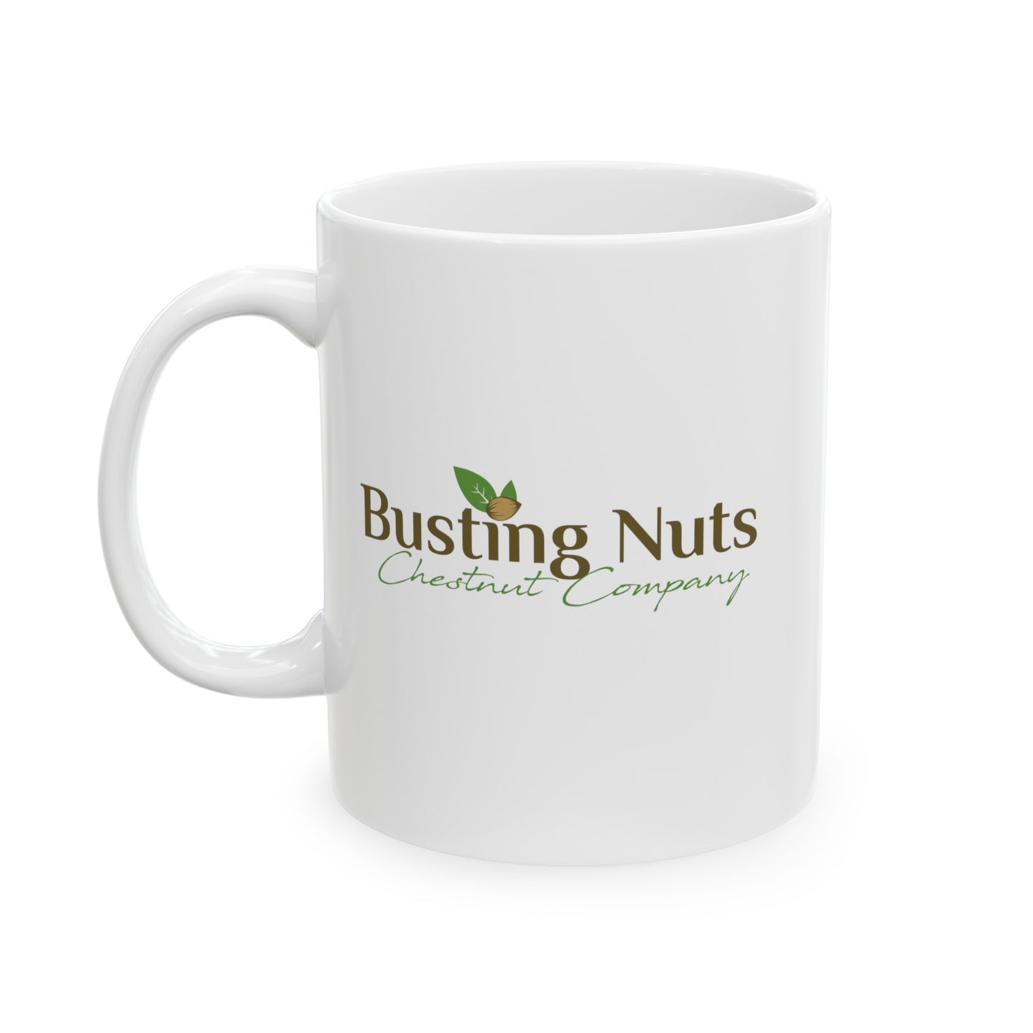 Busting Nuts Chestnut Company Mug, (11oz, 15oz)
