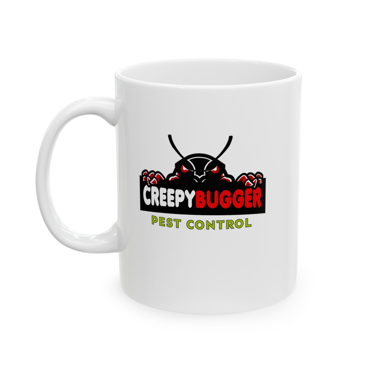 Creepy Bugger Pest Control Mug, (11oz, 15oz)