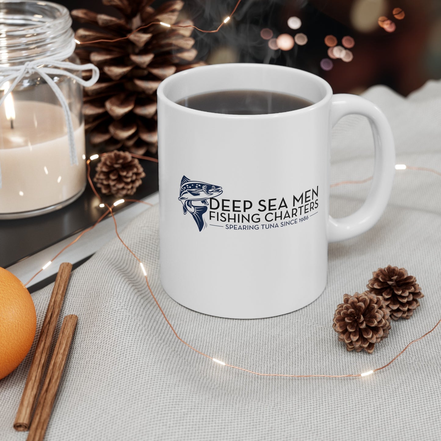 Deep Sea Men Fishing Charters Mug, (11oz, 15oz)