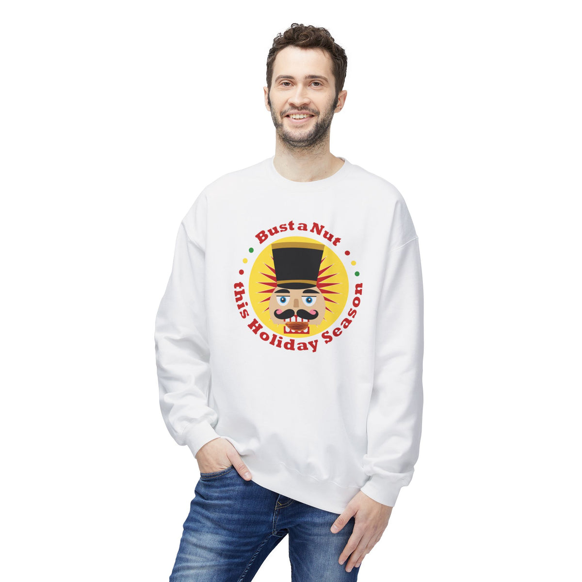 Bust a Nut this Holiday Season -- Crewneck Sweatshirt